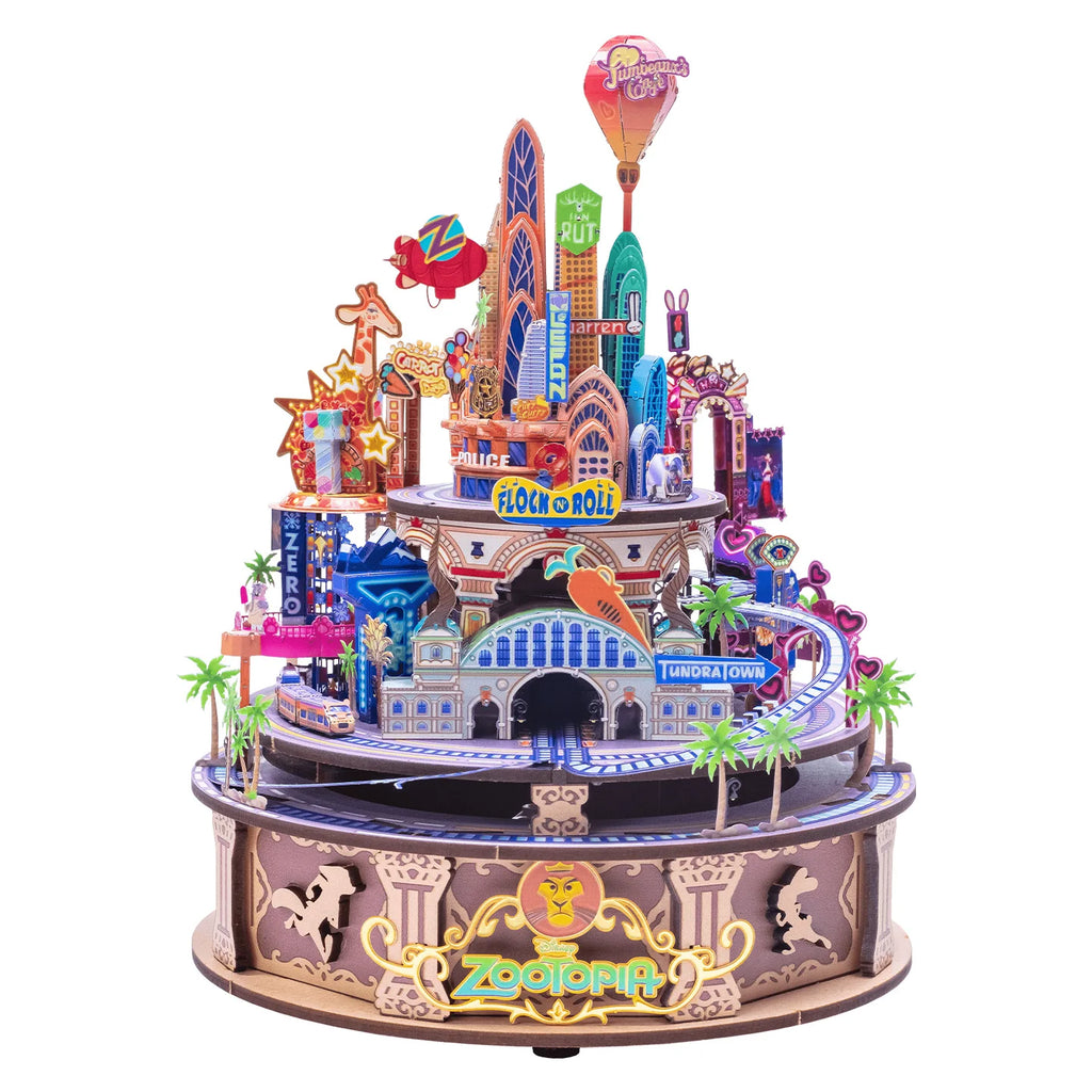 Boîte à Musique Zootopie 3D en Métal – Puzzle DIY à Assembler