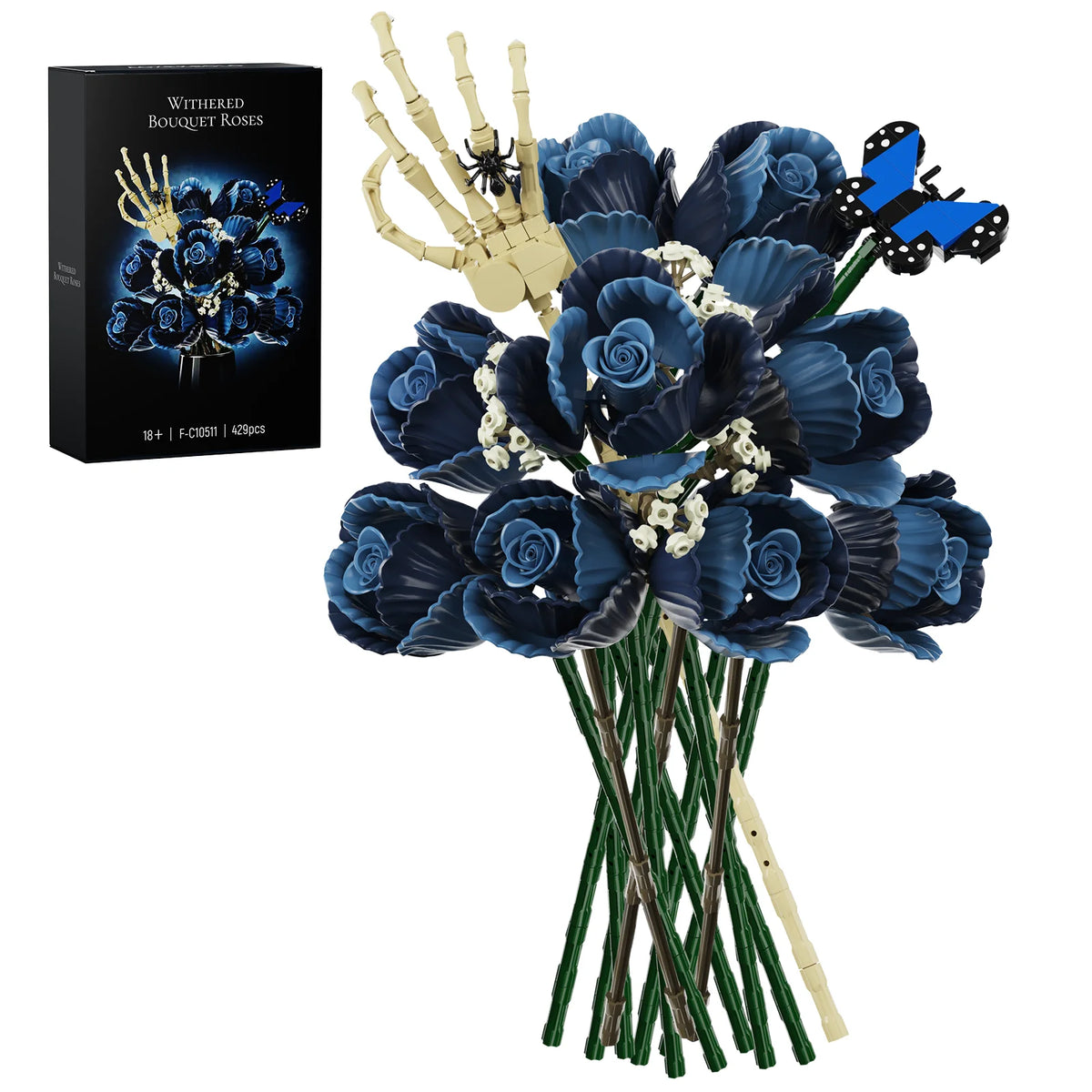 Bouquet de Roses Bleues à Construire – Modèle en Blocs