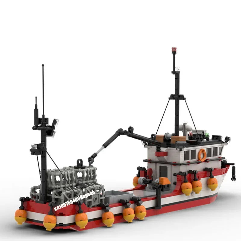 🦀 Bateau de pêche au crabe en briques de construction MOC – 782 pièces