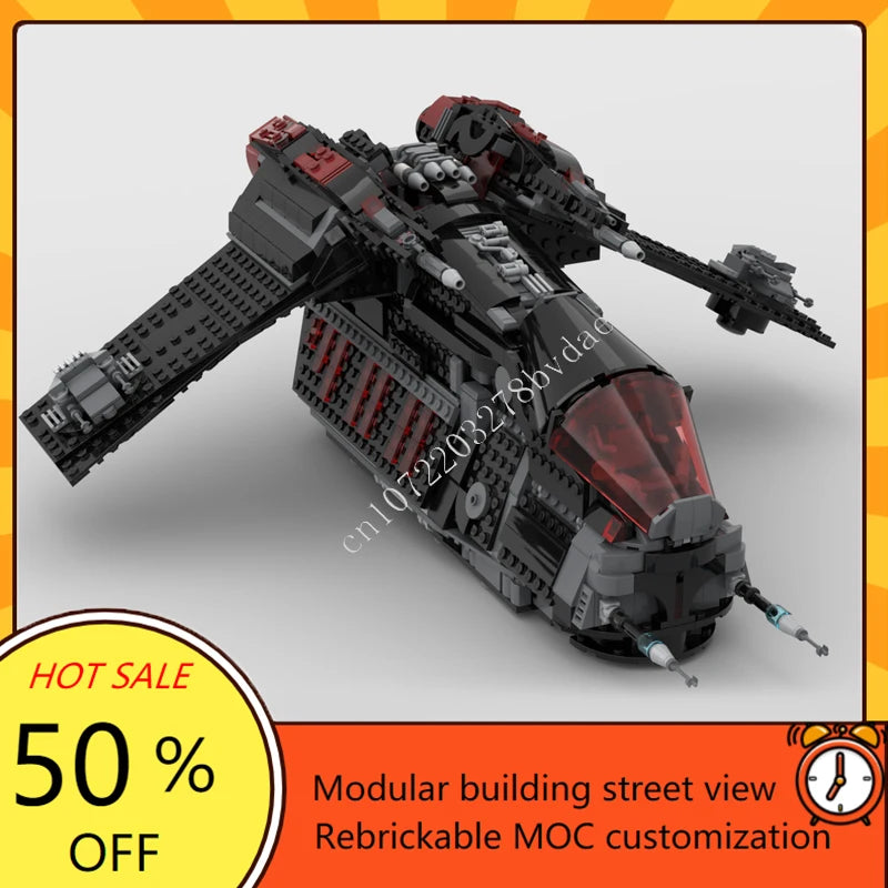 Vaisseau spatial Dark Falcon à construire – 1395 pièces – Modèle MOC