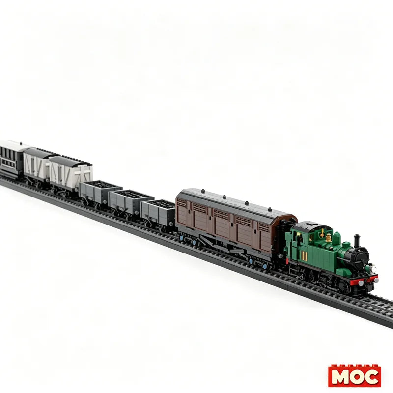 Train de marchandises rétro à construire – 401 pièces – Modèle MOC