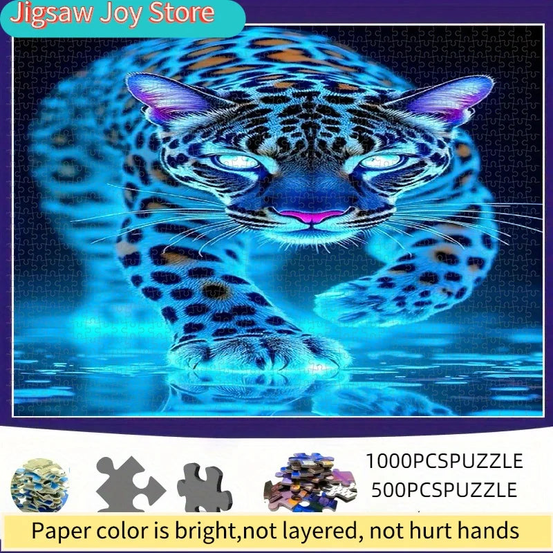 Puzzle Léopard Bleu – Puzzle Adulte 500 à 2000 Pièces
