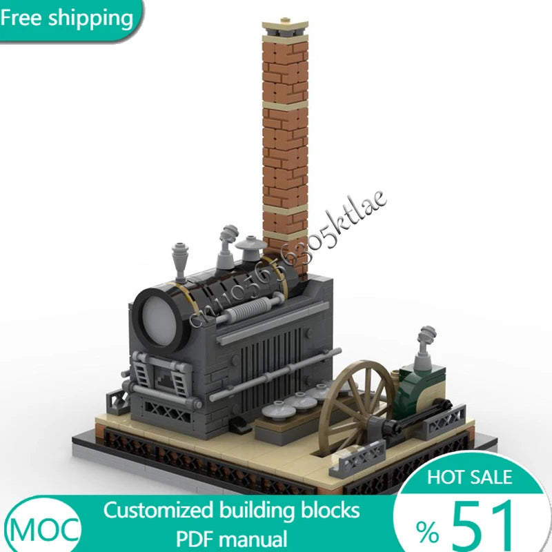 Machine à vapeur rétro Steampunk MOC – 375 pièces