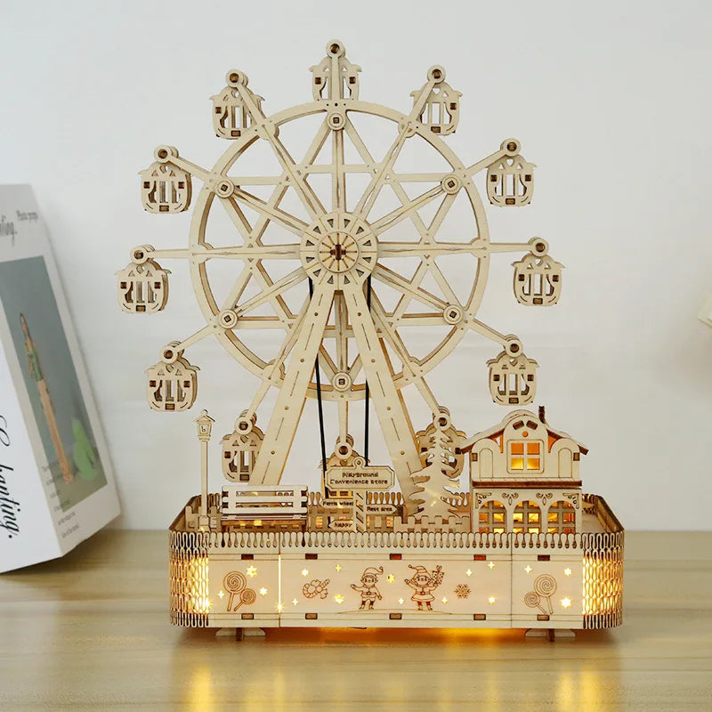 Grande Roue 3D en Bois à Construire – Puzzle DIY avec Lumières & Musique