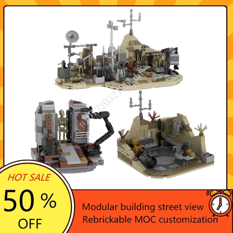 Dioramas spatiaux MOC – Ateliers et repaire du désert à construire