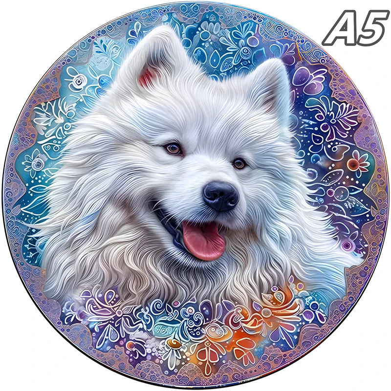 Puzzle en bois – Animaux colorés & motifs artistiques