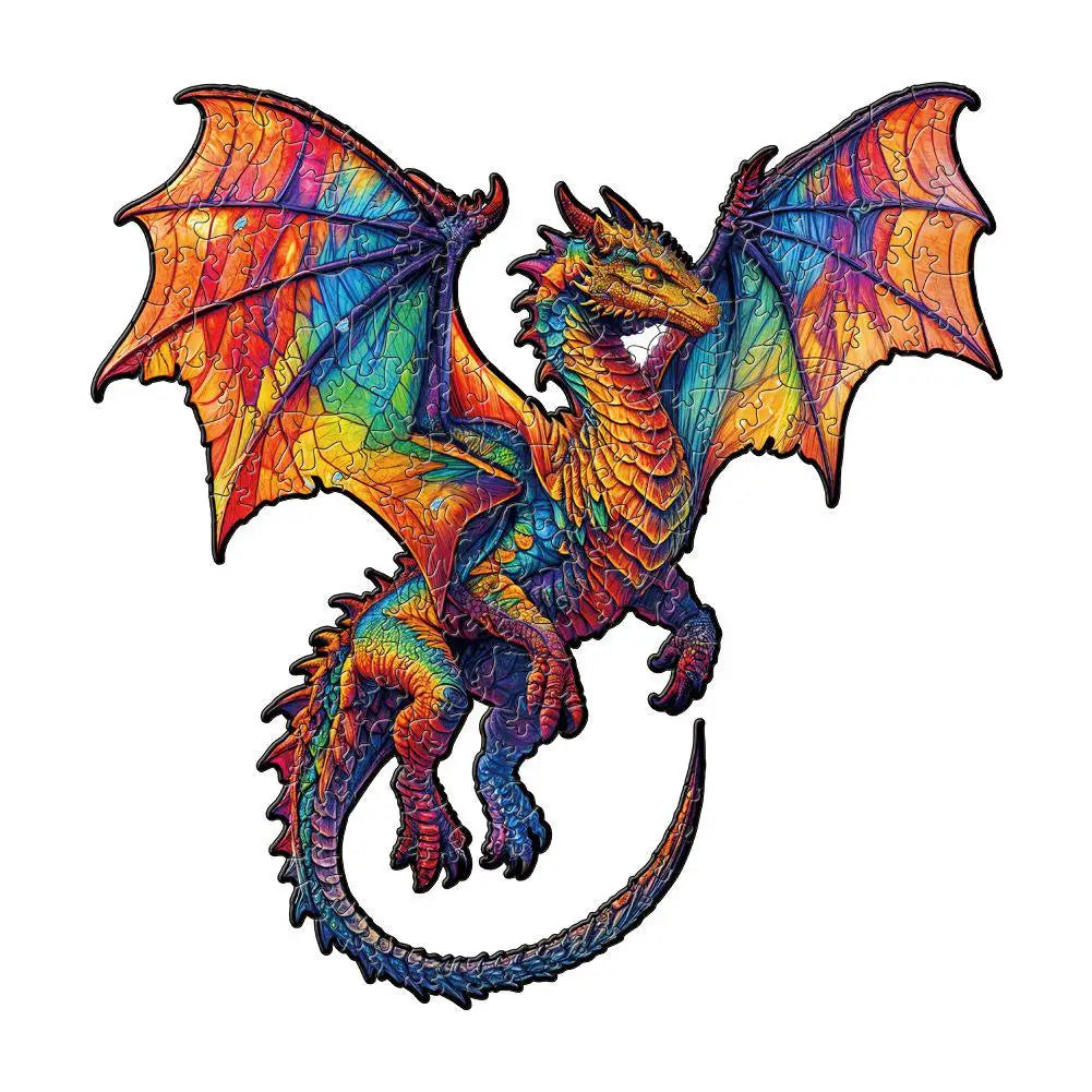 Puzzle 3D en bois – Animaux fantastiques colorés à assembler