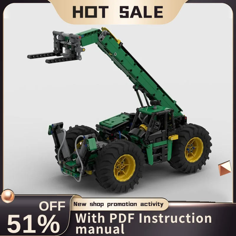 Tracteur Télescopique à Construire – 1156 Pièces | Jeu de Construction Technique