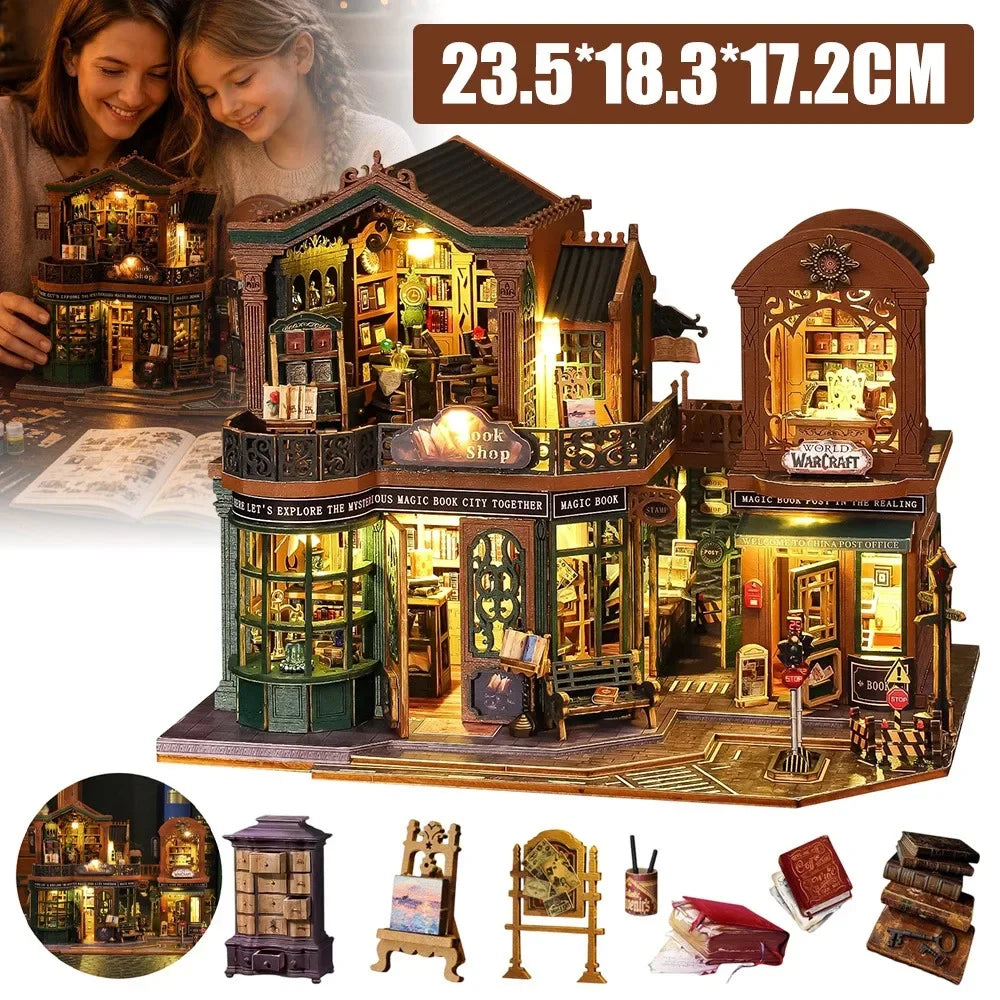 Librairie Rétro en Blocs de Construction – Maquette Modulaire DIY