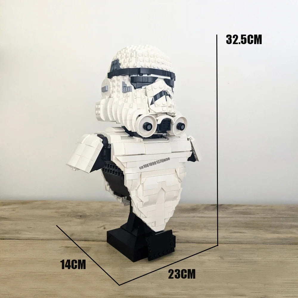 Buste Casque de Science-Fiction en Blocs de Construction – 1461 Pièces