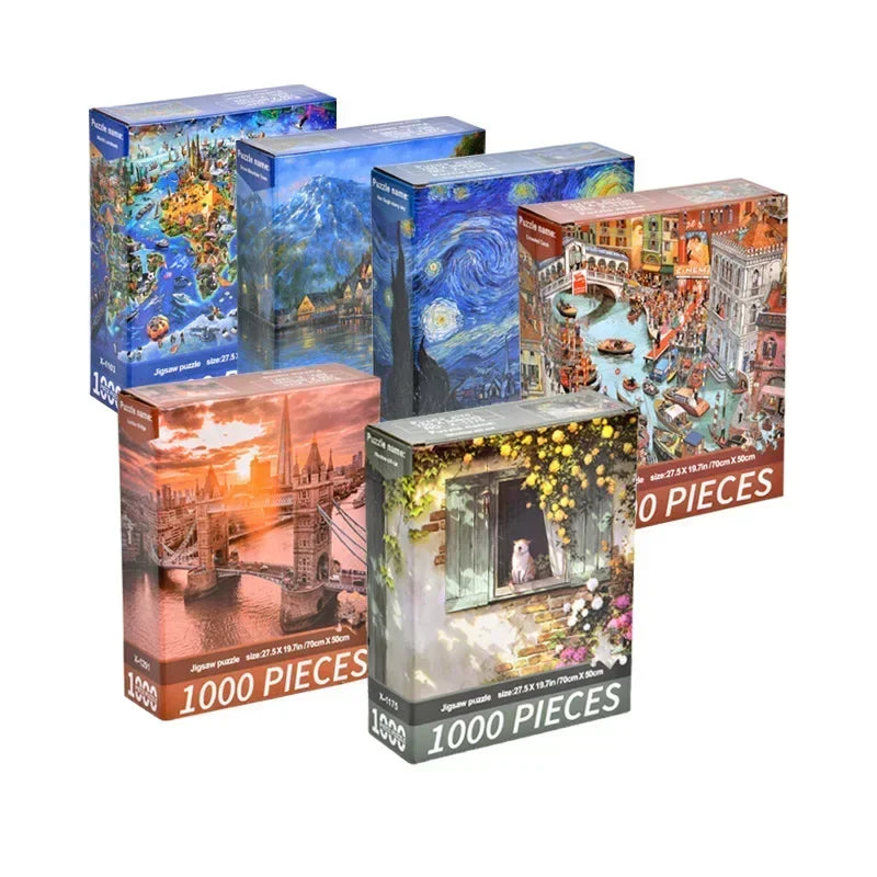 Puzzle paysages et villes – 1 000 pièces, 70 × 50 cm