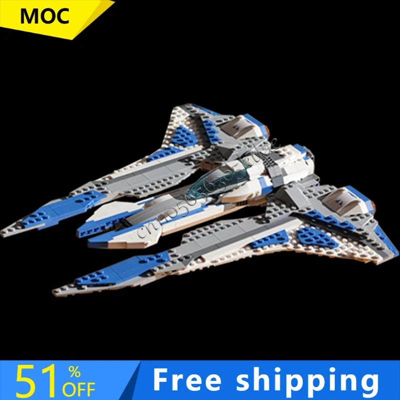 Vaisseau spatial futuriste à ailes mobiles – Kit de construction MOC
