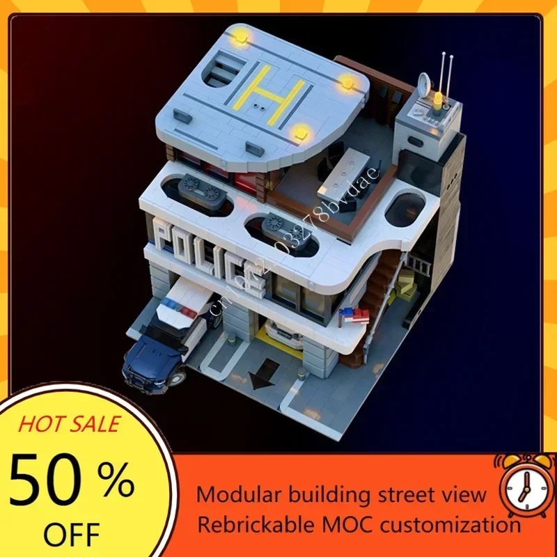 Commissariat de Police MOC en Blocs de Construction – 3009 pièces