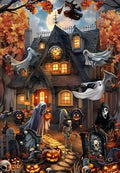 Puzzle Halloween – 500 à 2000 Pièces | Citrouille, Sorcière & Cimetière Hanté