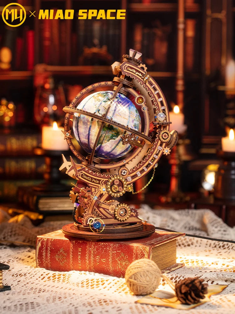 Globe terrestre MU « Royaume secret » – Puzzle 3D en métal à construire
