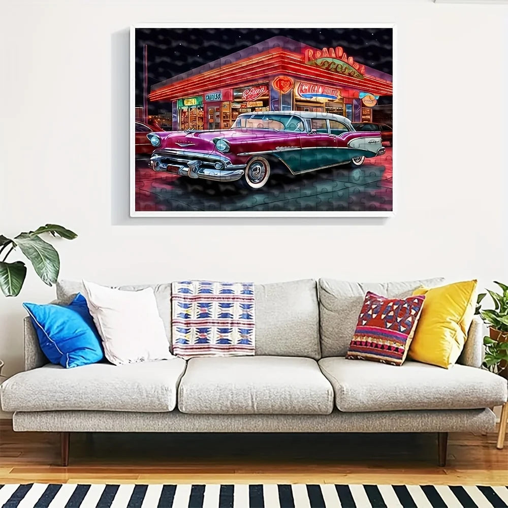 Puzzle Rétro Américain – Voiture Vintage – 500 à 2000 pièces