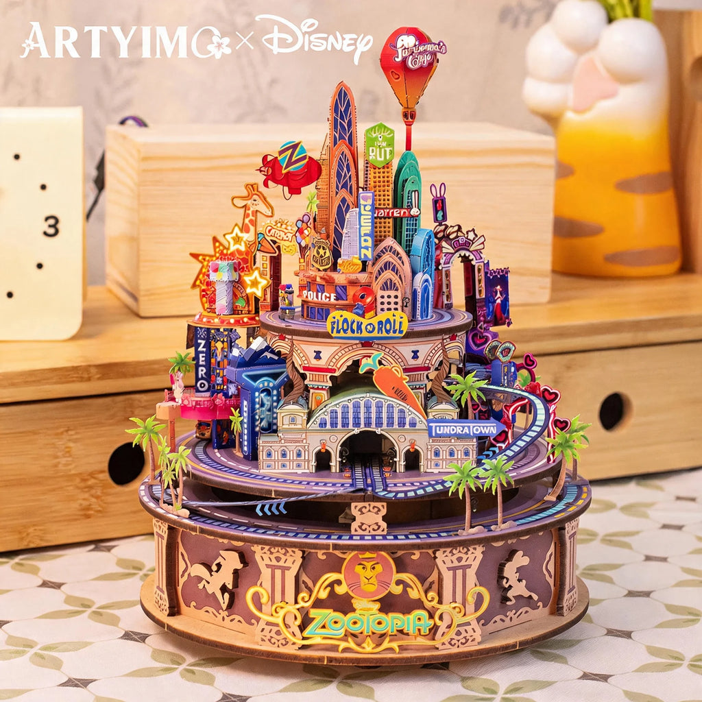 Boîte à Musique Zootopie 3D en Métal – Puzzle DIY à Assembler