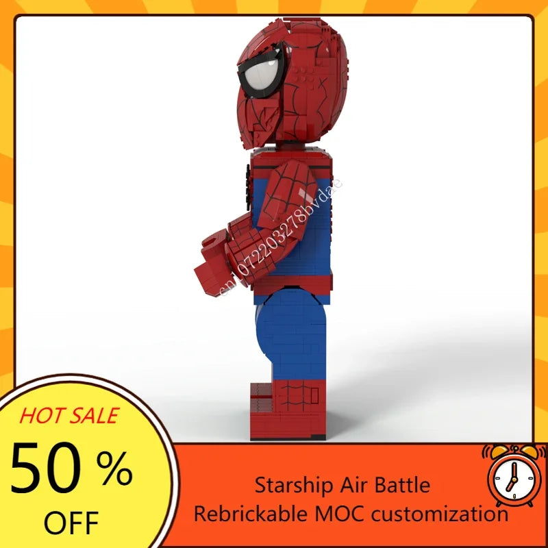 Figurine en briques à construire – Super-héros rouge – Modèle 3D