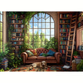 Mini puzzle 1 000 pièces – Bibliothèque botanique et salon d’étude – 38 × 26 cm