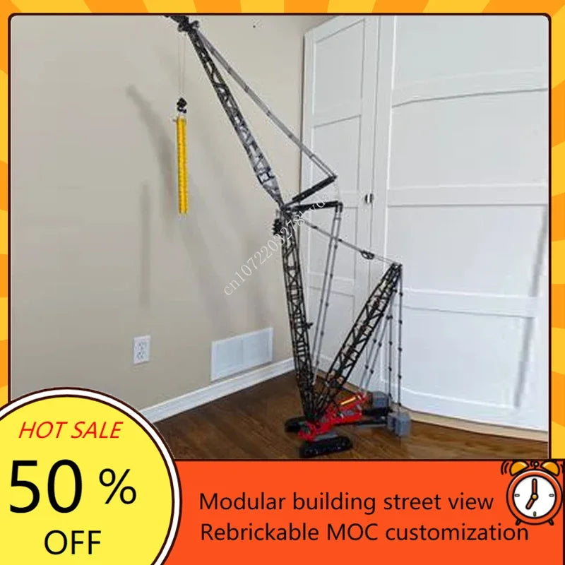 Grue sur chenilles MOC – 2 879 pièces – modèle mécanique à construire