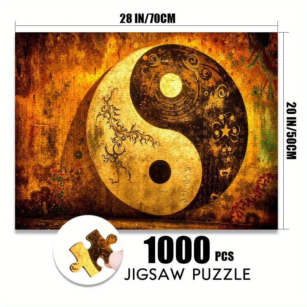Puzzle 2D Yin et Yang rétro – 500 ou 1 000 pièces – Grand format