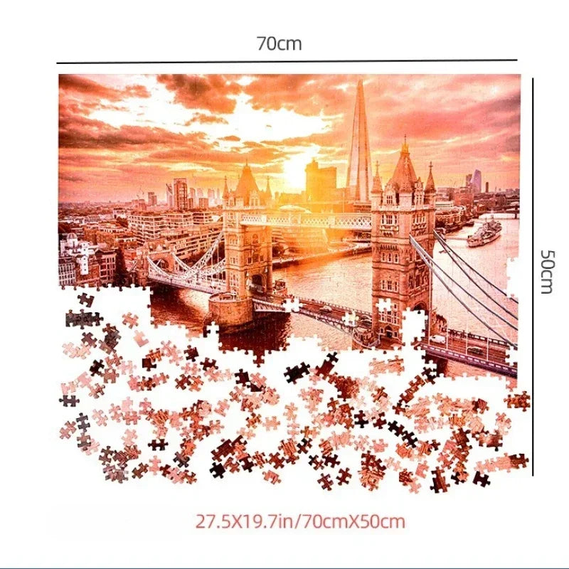 Puzzle paysages et villes – 1 000 pièces, 70 × 50 cm