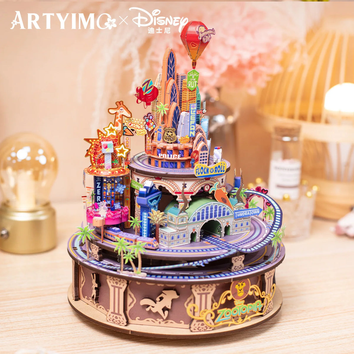 Boîte à Musique Zootopie 3D en Métal – Puzzle DIY à Assembler