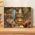 Puzzle artistique premium de 1 000 pièces – Forêt enchantée et intérieur chaleureux – Mini format 38 × 25 cm – Cadeau idéal pour adultes