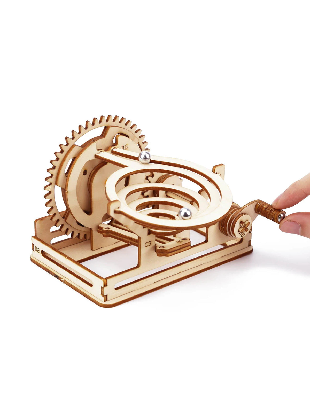 Puzzle 3D en bois Circuit à billes – Maquette mécanique DIY à construire