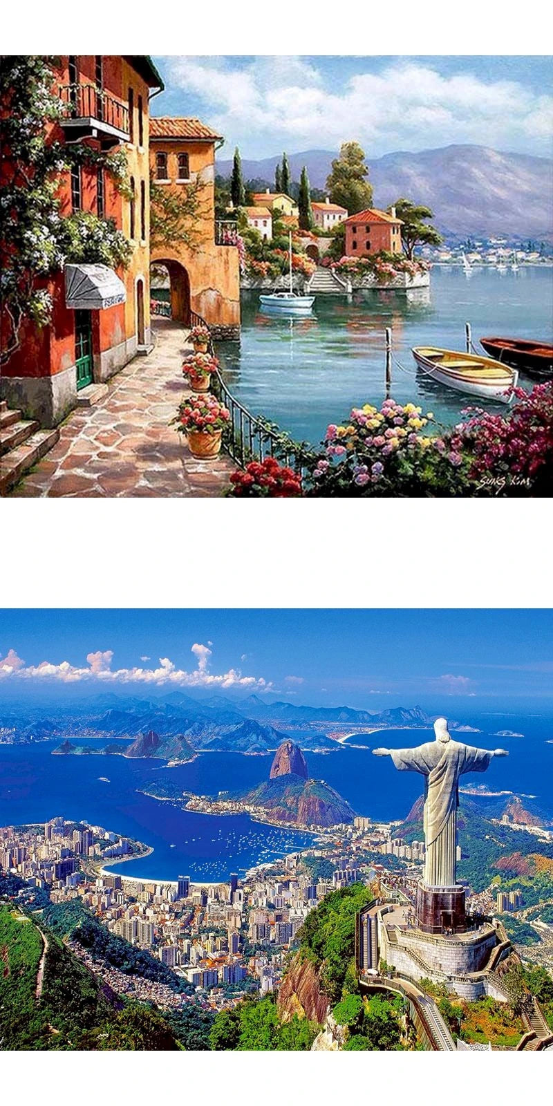 Puzzle 2D Paysage urbain – Ville pittoresque – 500 à 2 000 pièces