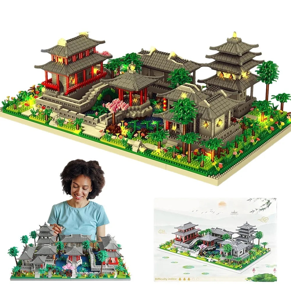 Jardins Classiques de Suzhou – Maquette d’Architecture en Blocs – 3 930 Pièces
