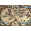 Puzzle 2D Carte du monde ancienne – Style vintage – 500 à 2 000 pièces