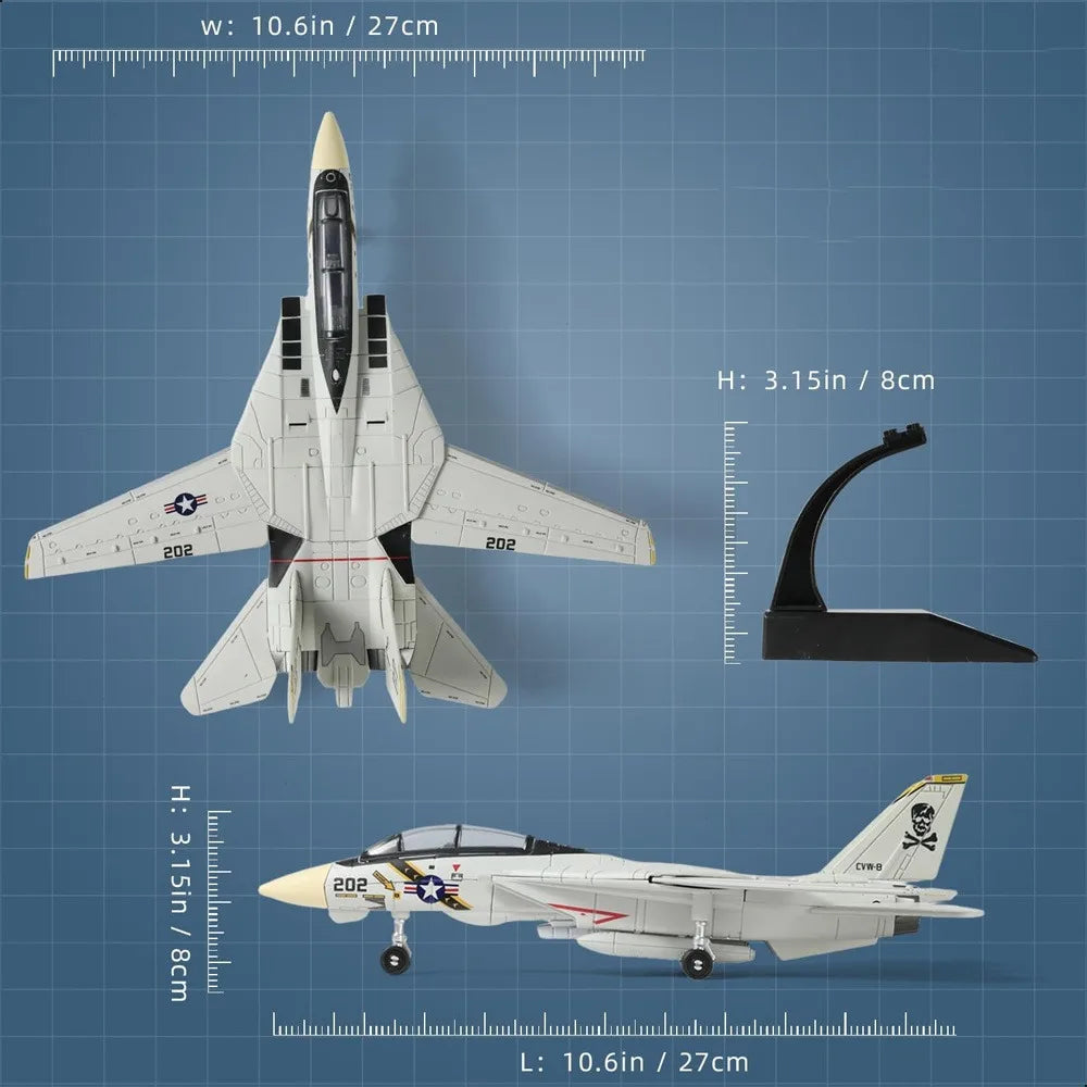 F-14 Tomcat à assembler – Avion de chasse en briques ABS – Modèle de collection 14+
