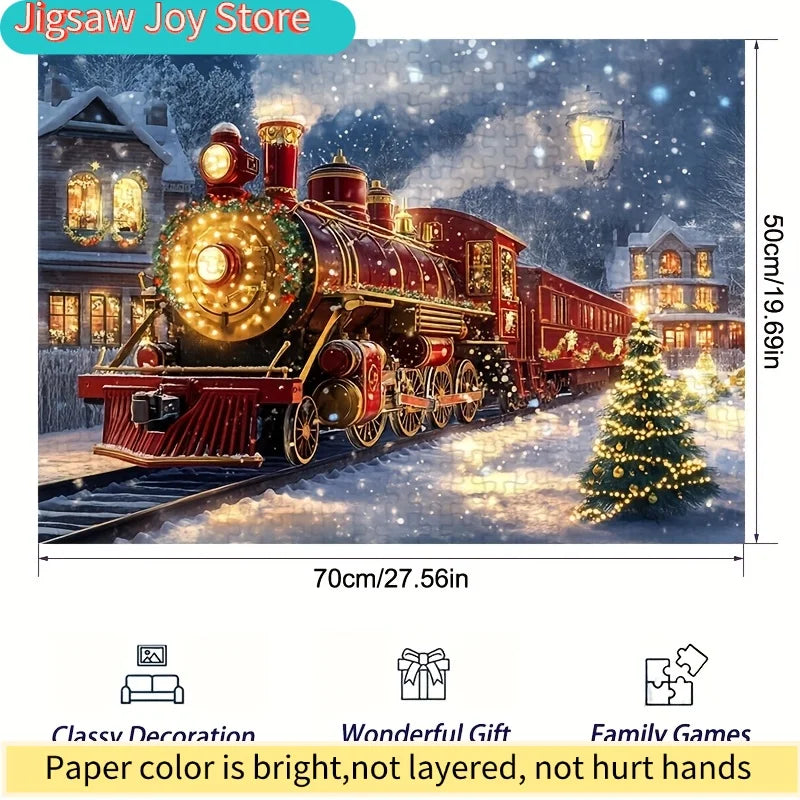 Puzzle Train de Noël – 1 000 pièces – grand format 70 × 50 cm