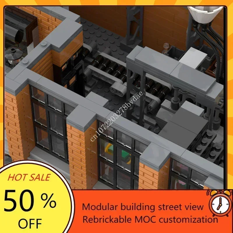 Usine rétro à construire – Maquette en briques MOC 2952 pièces