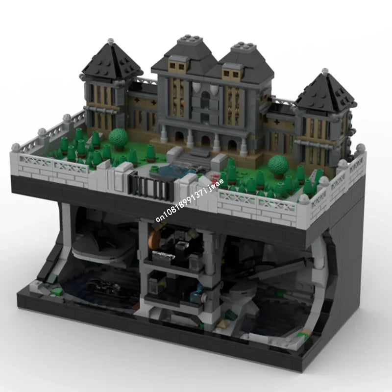 Manoir avec Batcave en Briques – MOC 1613 Pièces – Architecture & Construction