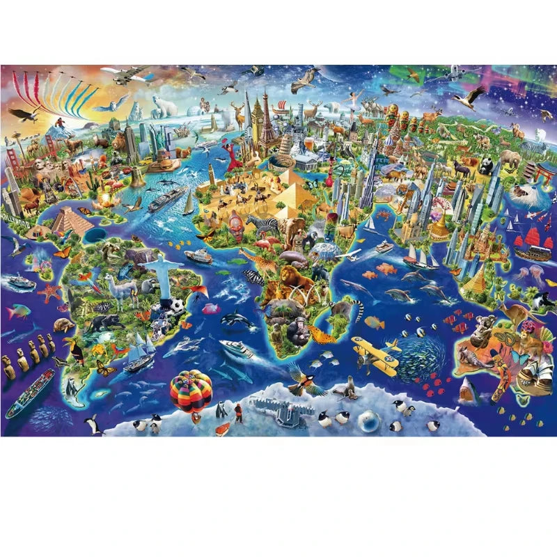 Puzzle Paysages & Monuments du Monde – 1000 Pièces – 70 × 50 cm – Décoration & Jeu de Réflexion