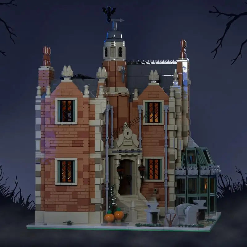Maquette MOC 2 098 pièces – Manoir hanté médiéval européen – Maison miniature à construire – Jeu créatif et idée cadeau