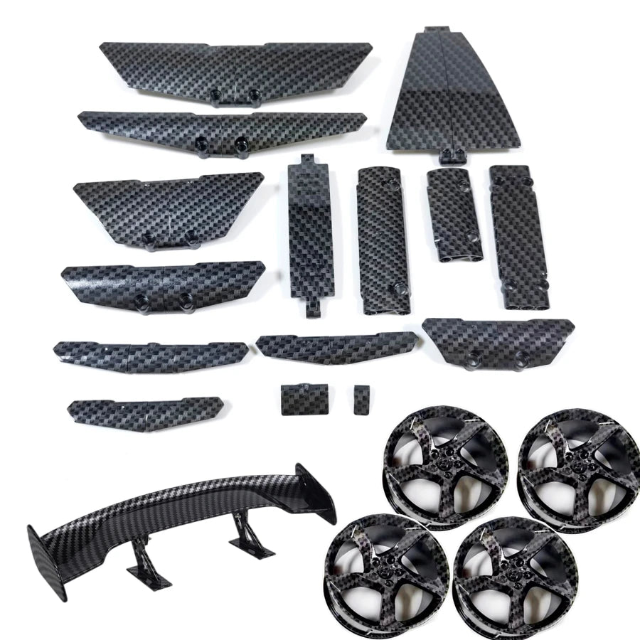 Accessoires effet fibre de carbone pour voitures MOC – Pièces de personnalisation