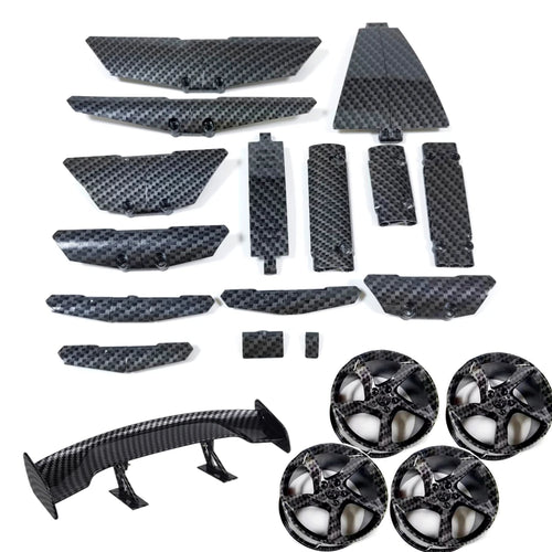 Accessoires effet fibre de carbone pour voitures MOC – Pièces de personnalisation