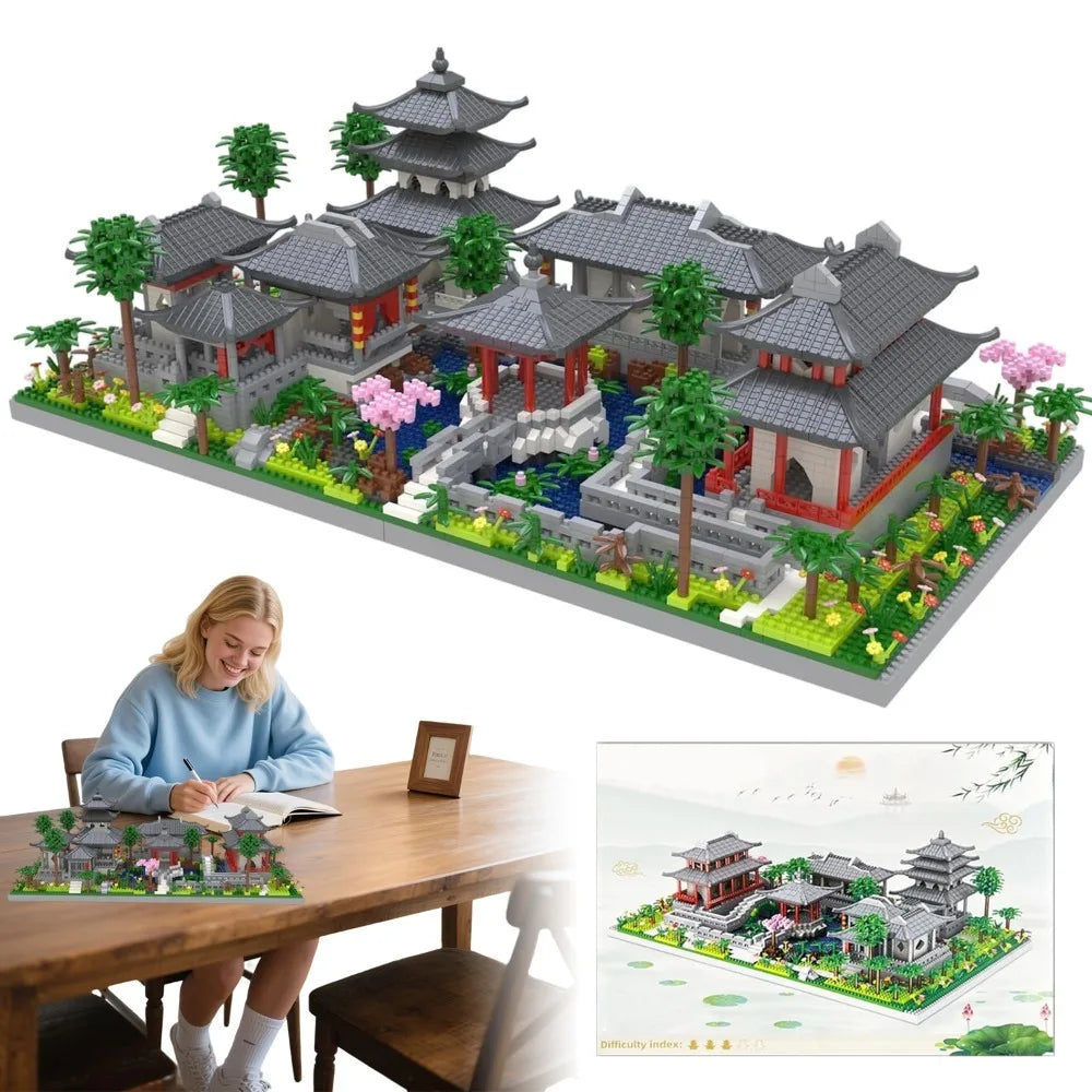 Jardins Classiques de Suzhou – Maquette d’Architecture en Blocs – 3 930 Pièces