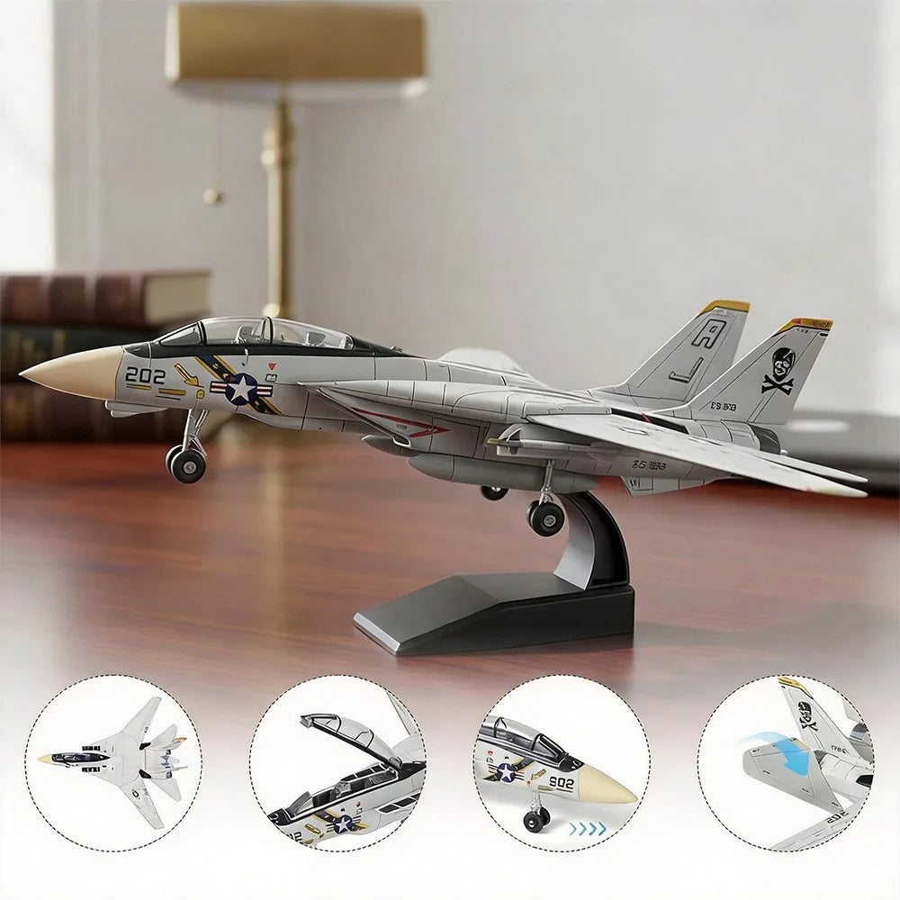 F-14 Tomcat à assembler – Avion de chasse en briques ABS – Modèle de collection 14+