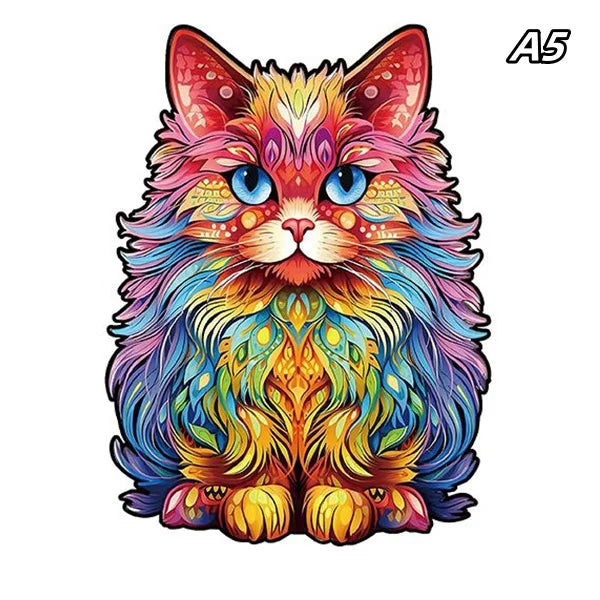 Puzzle 3D en bois – Animaux fantastiques colorés à assembler