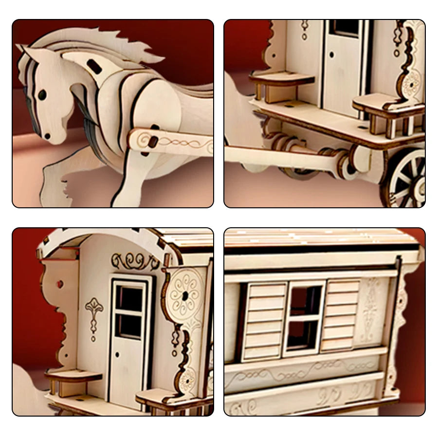 🐎 Carrosse de Conte de Fées OUZEY – Puzzle 3D en Bois