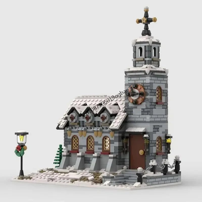 Église d’Hiver MOC en Briques – 1074 Pièces