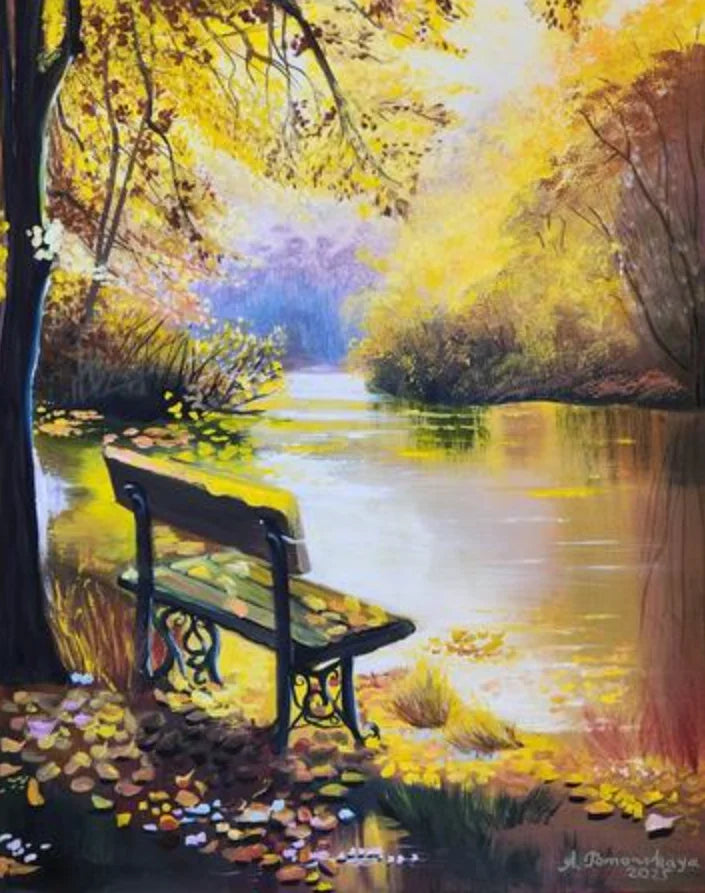 Puzzle paysage de montagne en automne – Illustration artistique – Puzzle adulte
