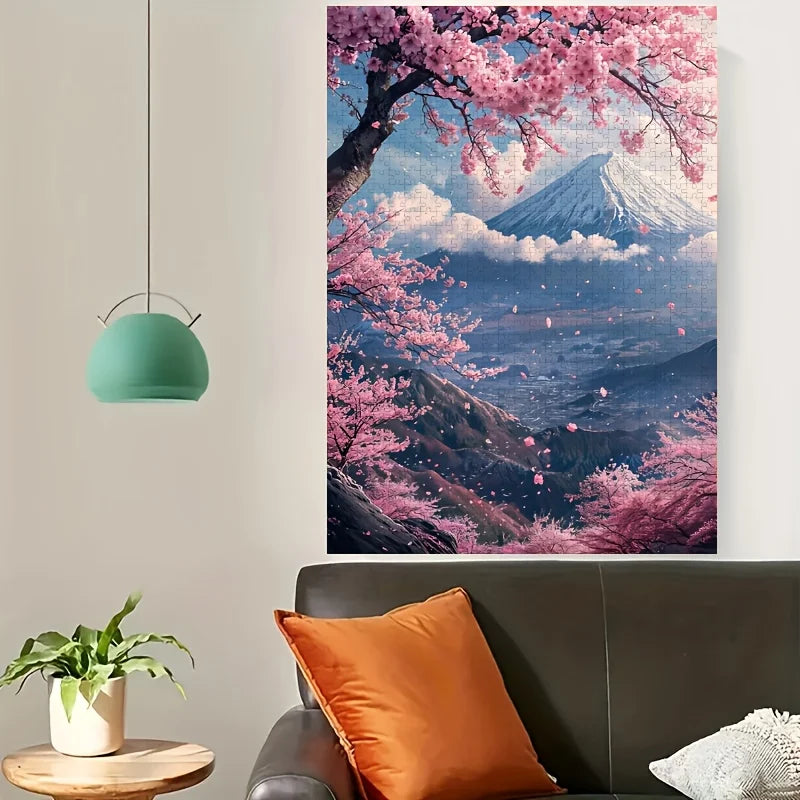 Puzzle Japon 1000 Pièces – Mont Fuji & Cerisiers en Fleurs – Paysage Japonais