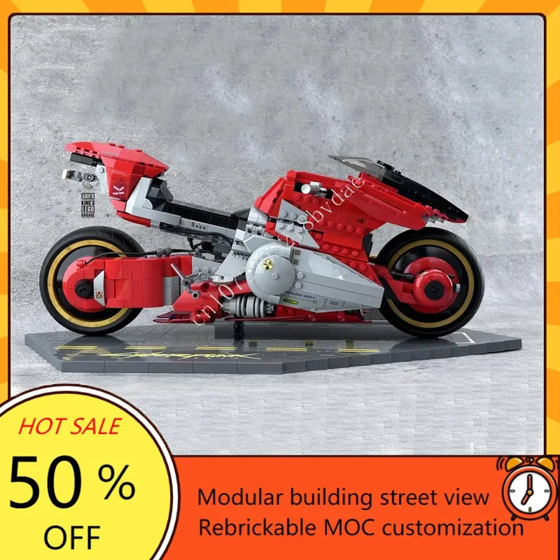 Moto futuriste Cyberpunk MOC – 1 082 pièces