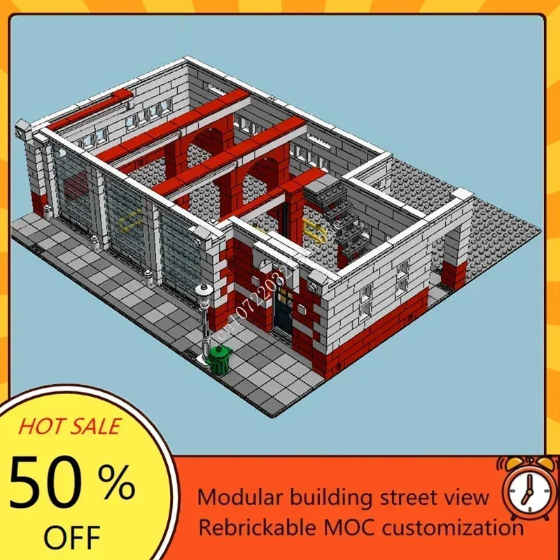 Caserne de Pompiers MOC en Blocs de Construction – 1805 Pièces