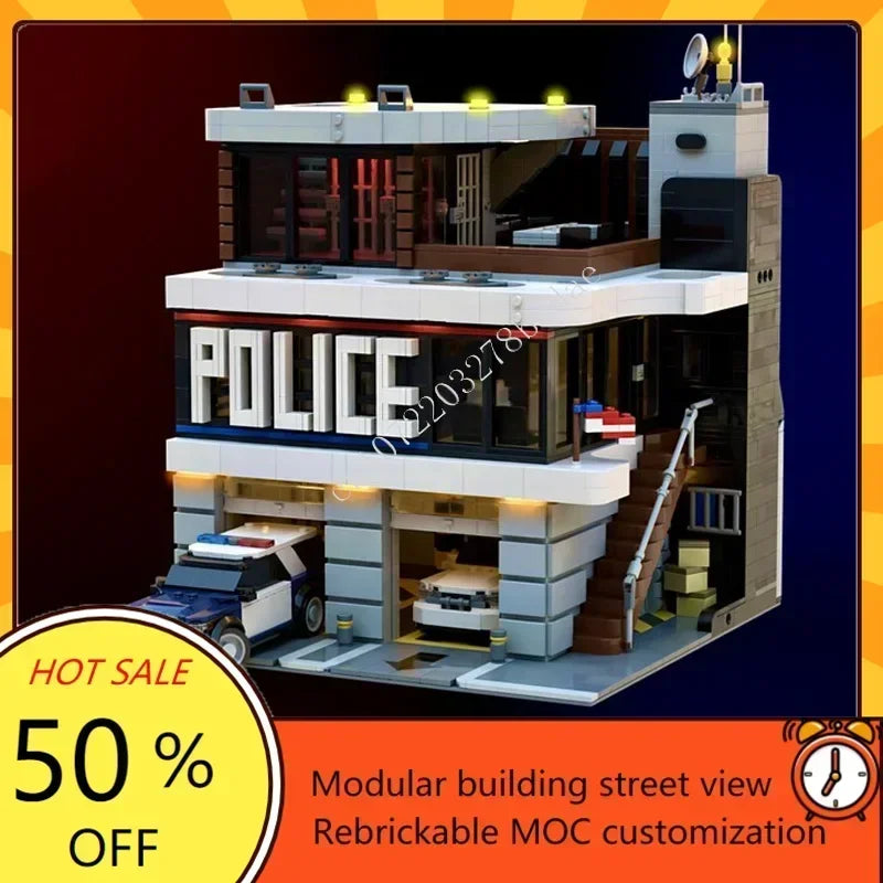 Commissariat de Police MOC en Blocs de Construction – 3009 pièces